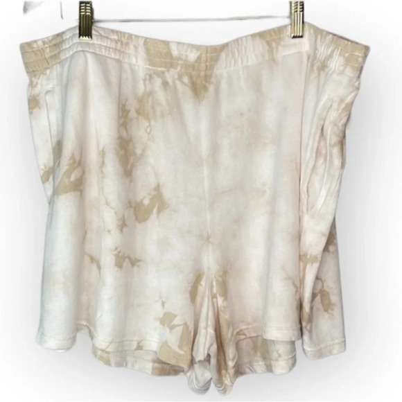 GAP NWT Tan Tie-Dye Vintage Look Shorts with Pockets Elastic Waist Size XXL - Picture 2 of 8